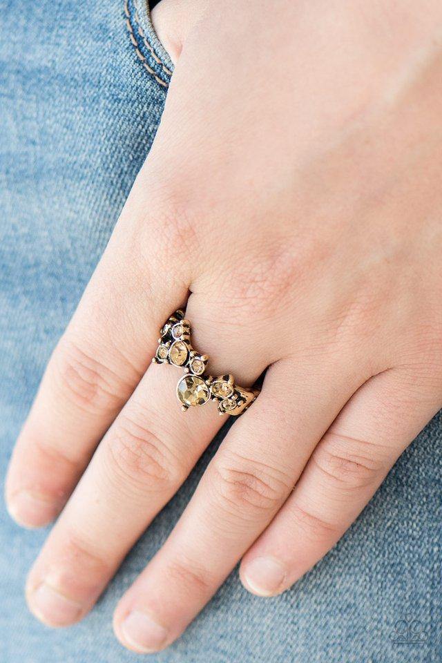 Paparazzi “Get Your Glitter On” Brass Dainty Stretch Ring