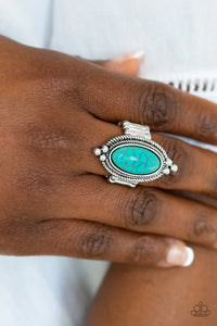 Paparazzi “Summer Sandstone” Blue Turquoise Stretch Ring