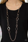 Paparazzi “Chain Cadence” Rose Gold Oval Link Necklace