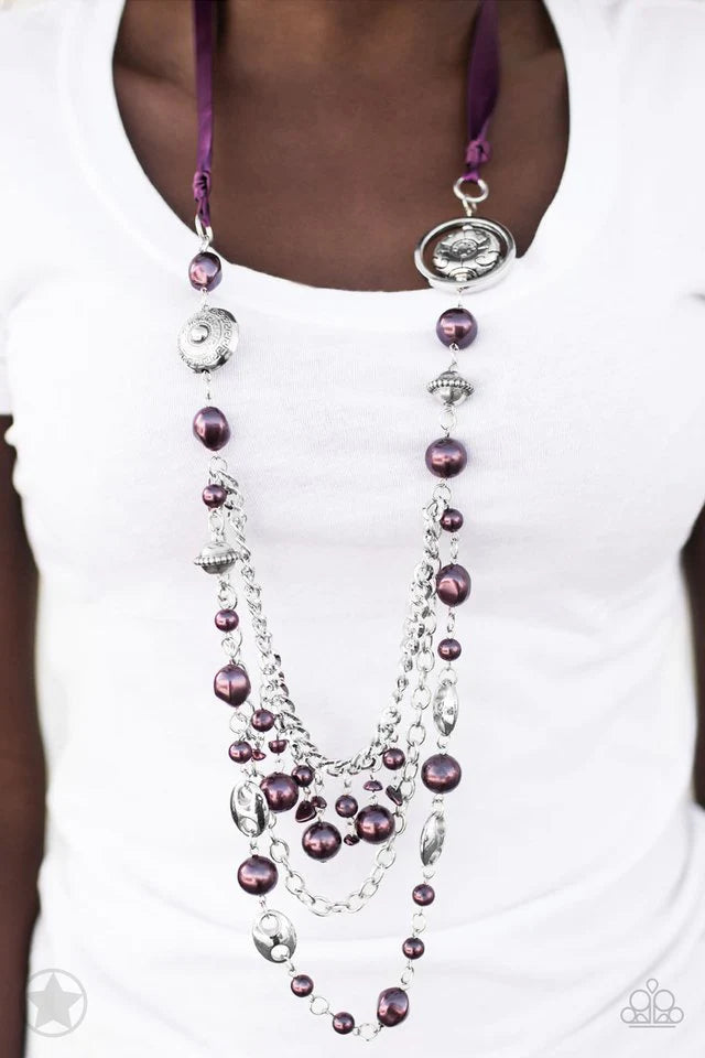 Paparazzi “All the Trimmings” Purple Blockbuster Necklace
