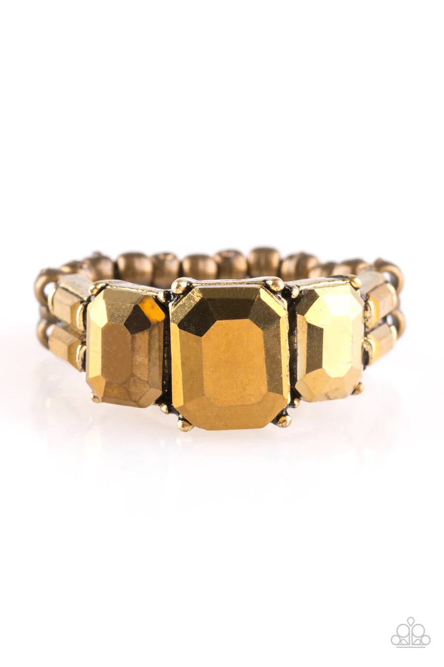 Paparazzi “Royal Rogue” Brass Aurum Dainty Stretch Ring