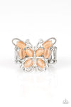 Paparazzi “Flutter Flair” Orange Moonstone Butterfly Stretch Ring