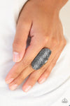 Paparazzi “Record Breaking Ripple” Gunmetal Stretch Ring