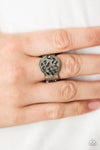 Vintage Paparazzi “Tsunami Shine” Black Gunmetal Hematite Stretch Ring