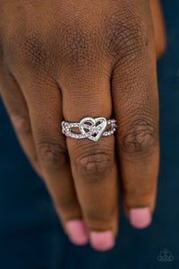 Vintage Paparazzi “Heavenly Heart” Pink Stretch Ring