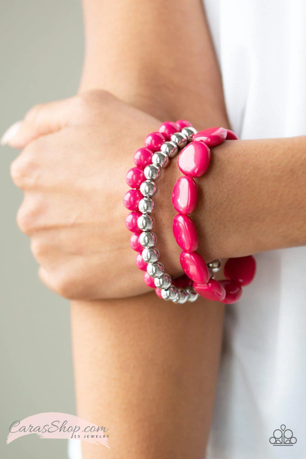 Paparazzi “Color Venture” Hot Pink Stretch Bracelet