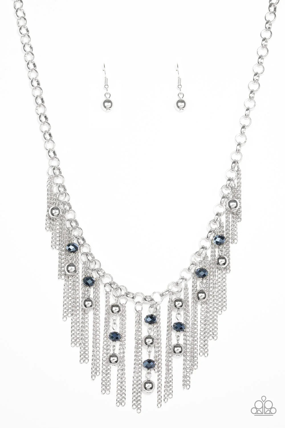 Paparazzi “Ever Rebellious” Blue Metallic Fringe Necklace