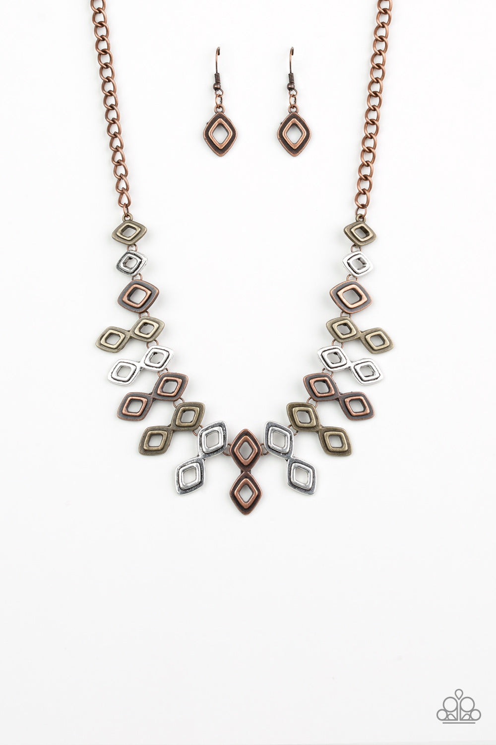 Paparazzi "Geocentric" - Multi Mixed Metal Necklace