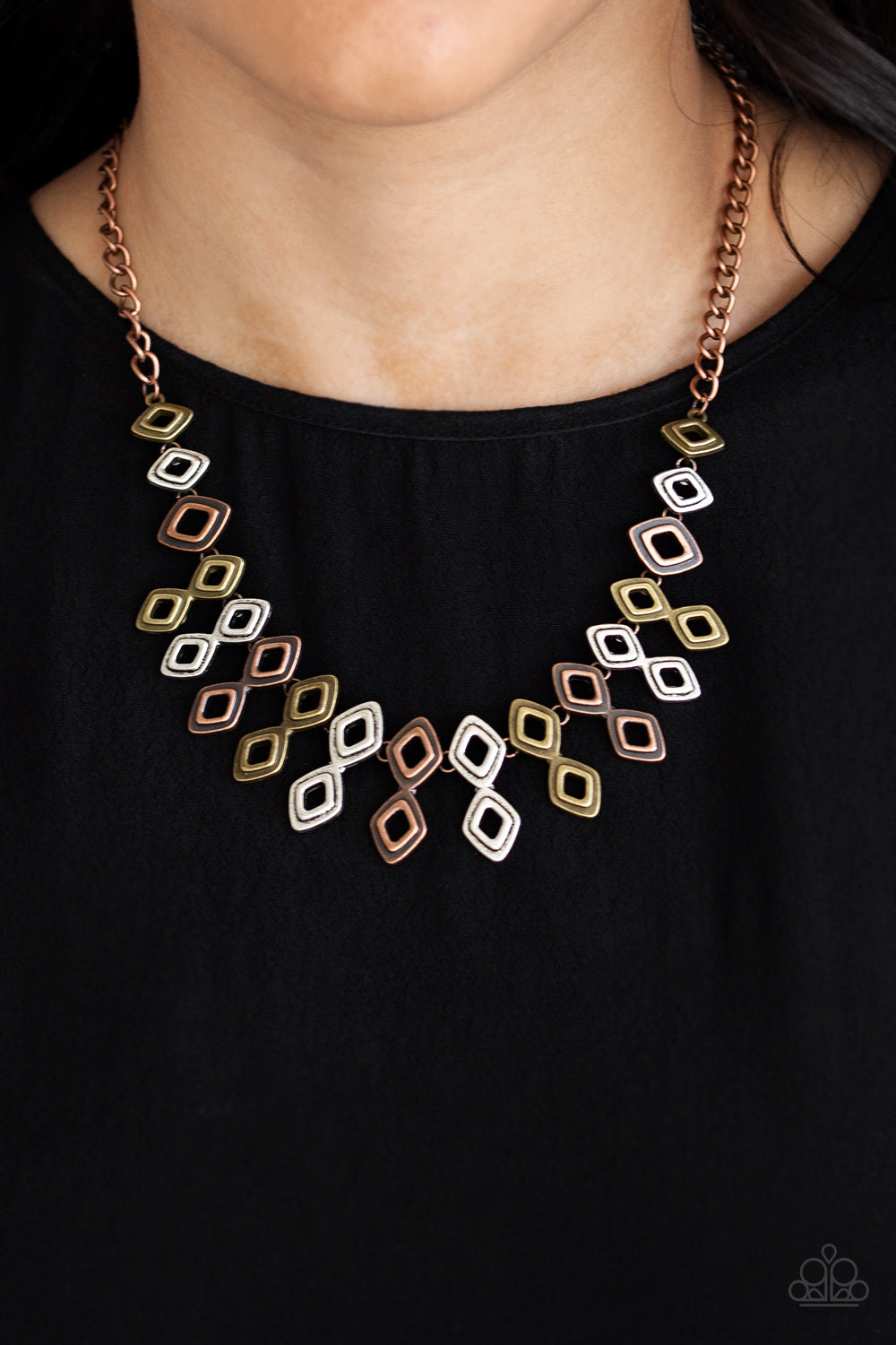 Paparazzi "Geocentric" - Multi Mixed Metal Necklace