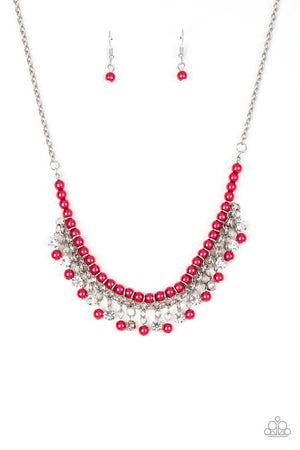 Paparazzi "A Touch of CLASSY" - Hot Pink Pearl Necklace