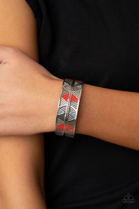 Paparazzi "Hidden Glyphs" - Red Cuff Bracelet