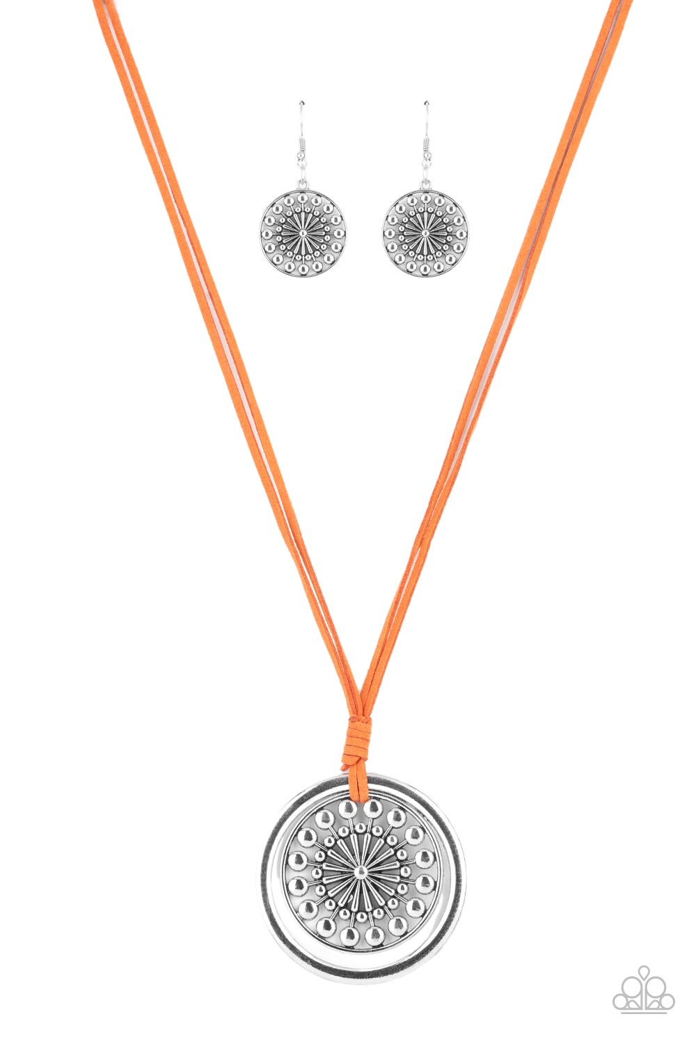 Paparazzi “One MANDALA Show” - Orange Suede Mandala Necklace