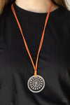 Paparazzi “One MANDALA Show” - Orange Suede Mandala Necklace