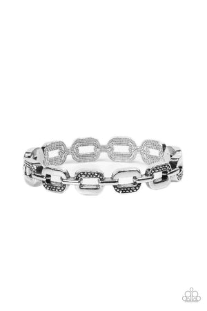 Paparazzi “Powerhouse Plunder”- Silver Hinge Bracelet