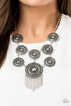 Paparazzi ”Modern Medalist” Silver Statement Necklace - 2019 Convention Exclusive