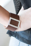 Paparazzi “Stunning for You” Brown Leather Snap Bracelet