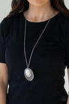 Paparazzi “Medallion Meadow” White Crackle Stone Necklace