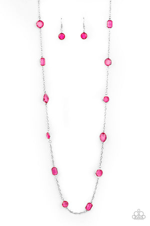 Paparazzi “Glassy Glamorous” Pink Gem Necklace