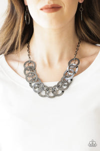 Paparazzi “The Main Contender” Black Gunmetal Necklace