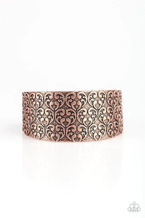 Paparazzi  “Eat Your Heart Out” Copper Vintage Inspired Heart Cuff Bracelet