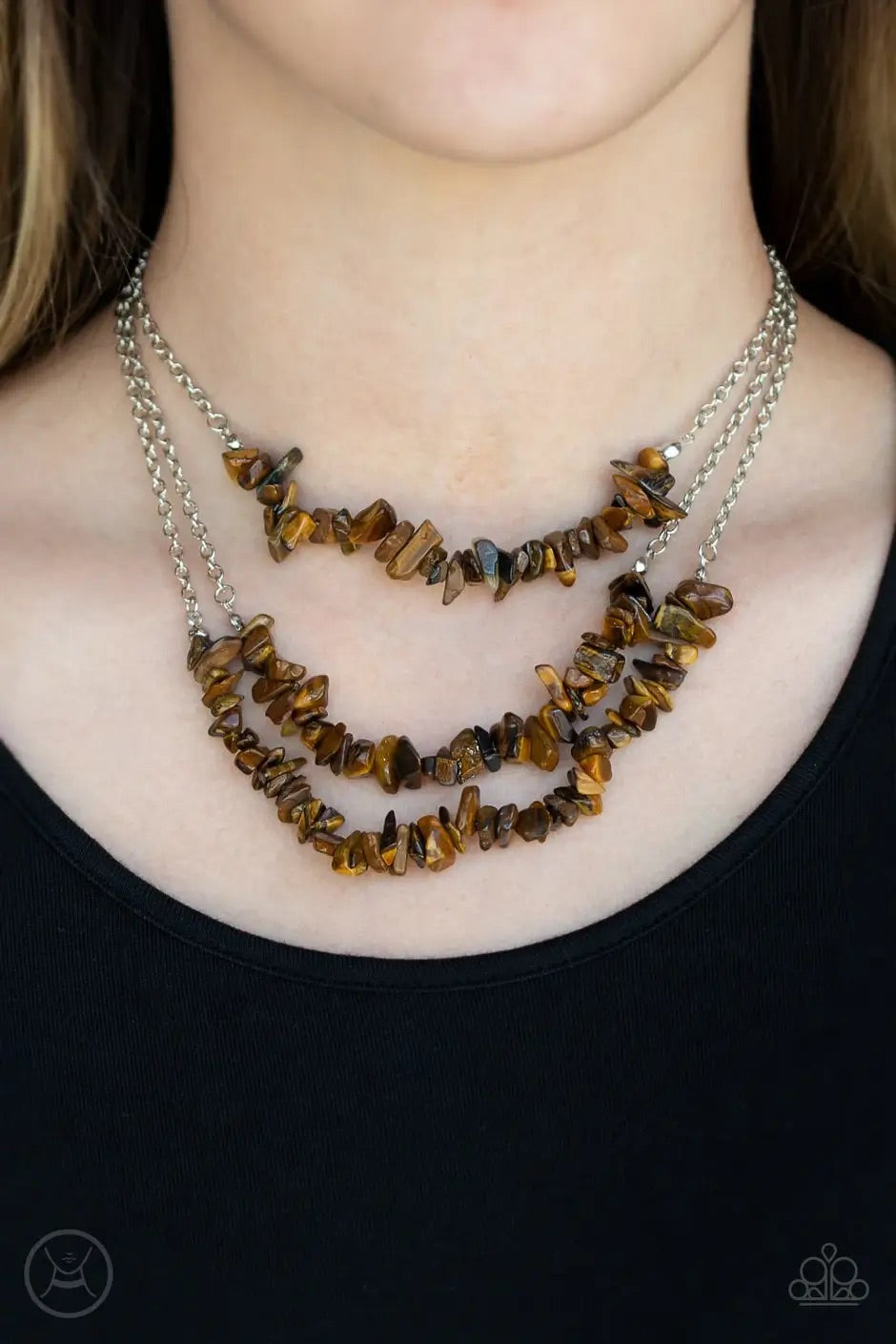 Paparazzi “Eco Goddess” Brown Tiger’s Eye Choker Necklace