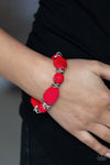 Paparazzi “Savor the Flavor” Red Faceted Stretch Bracelet