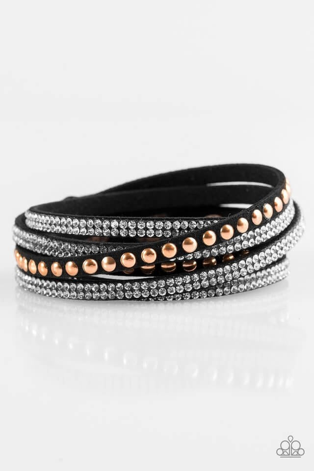 Paparazzi “I Bold You SOL” Black Double Leather Wrap Bracelet