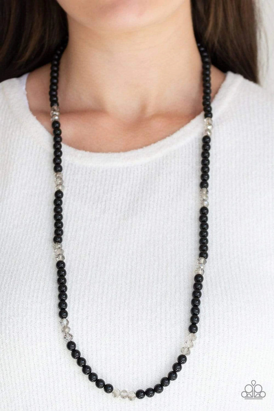 Paparazzi “Girls Have More Funds” Black Shiny Bead Necklace