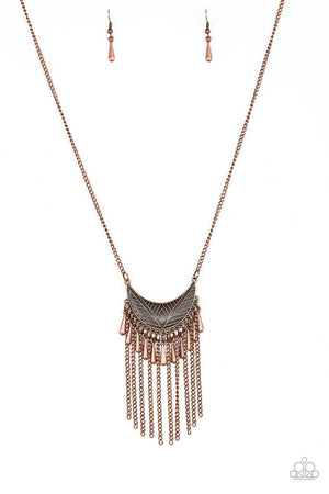 Vintage Paparazzi “Happy is the Huntress” Copper Tassel Necklace