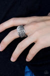 Vintage Paparazzi  “Texture Later” Silver Stretch Ring
