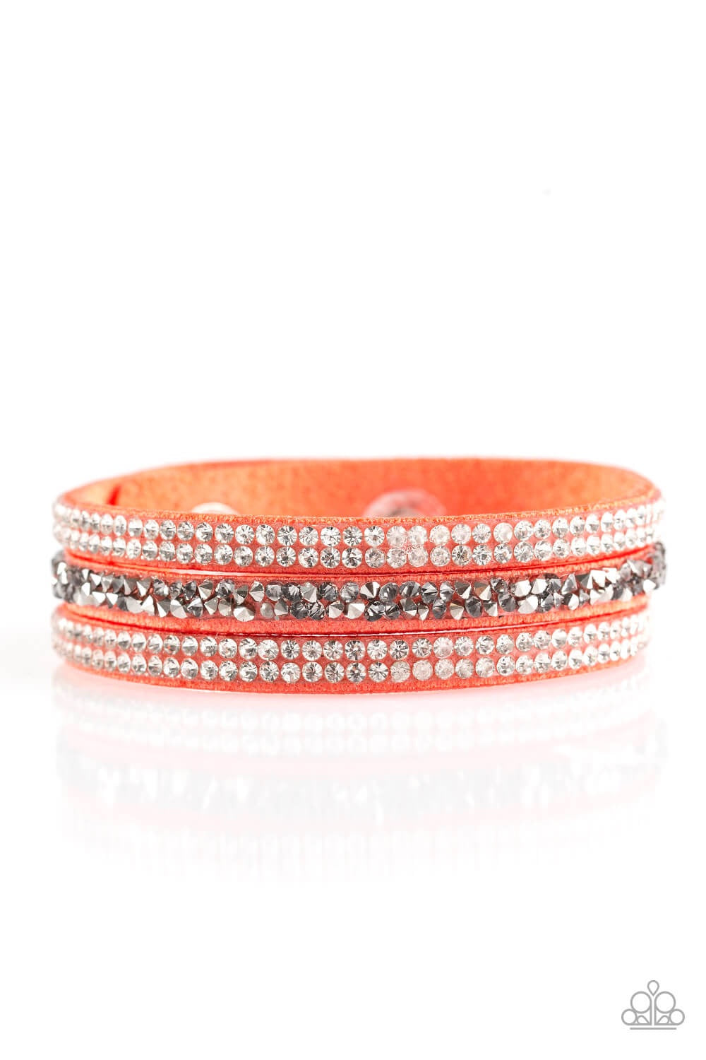 Paparazzi “Mega Glam” Orange Single Leather Wrap Bracelet