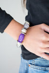 Paparazzi Bracelet “Bay After Bay” Purple Stretch Bracelet - Brighten Up and Bling It