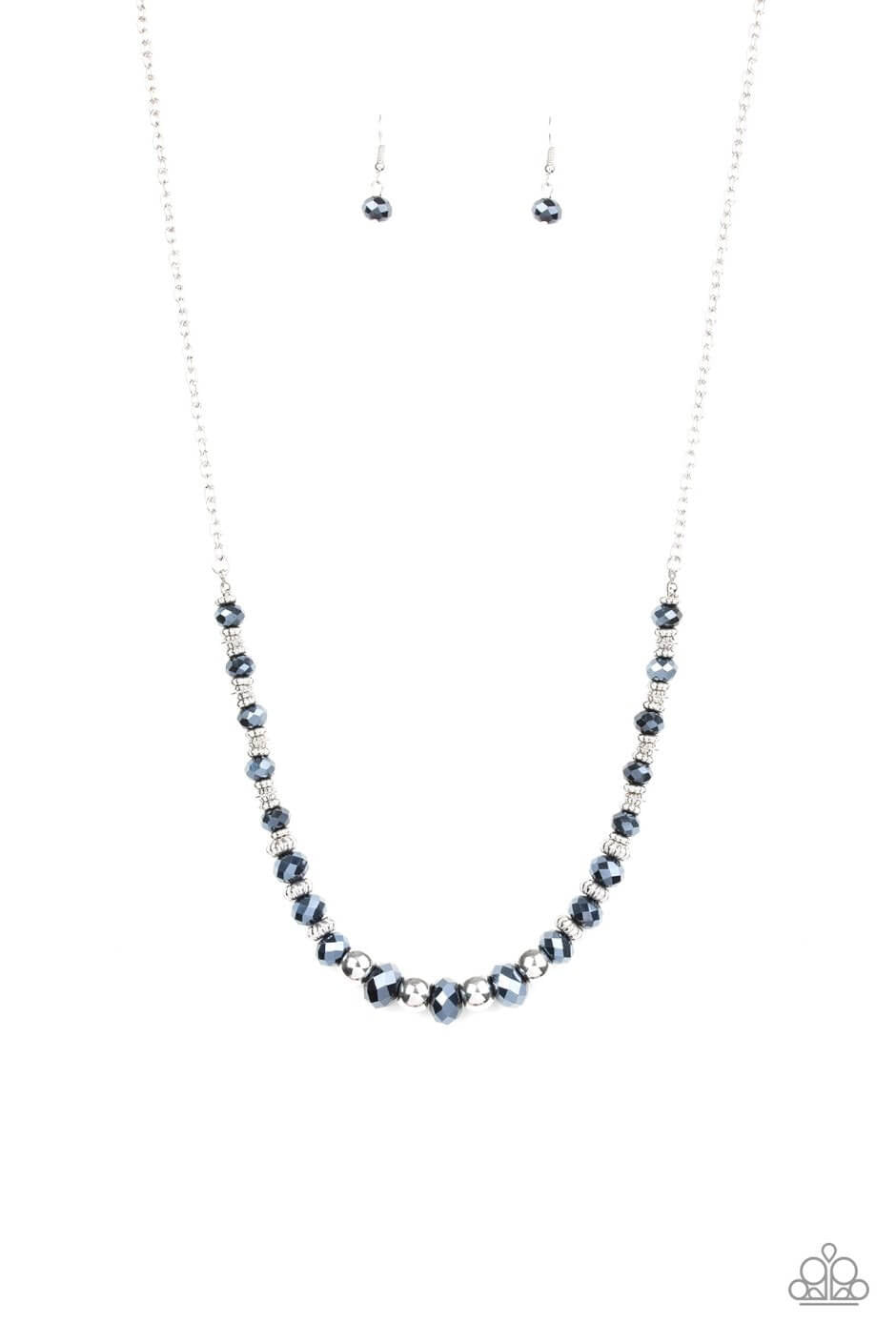 Paparazzi “Stratosphere Sparkle” Blue and Silver Sparkling Necklace