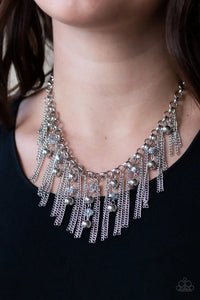 Paparazzi “Ever Rebellious” Silver Fringe Necklace