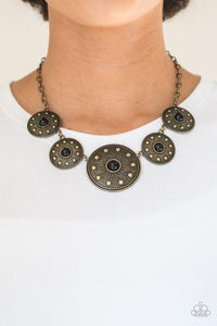 Paparazzi “Hey Sol Sister” Black/Brass Statement Necklace