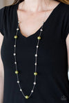 Paparazzi “Eloquently Elegant” Olive Green Pearl Necklace