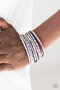 Paparazzi “This Time with Attitude” Purple & Gold Double Leather Wrap Bracelet