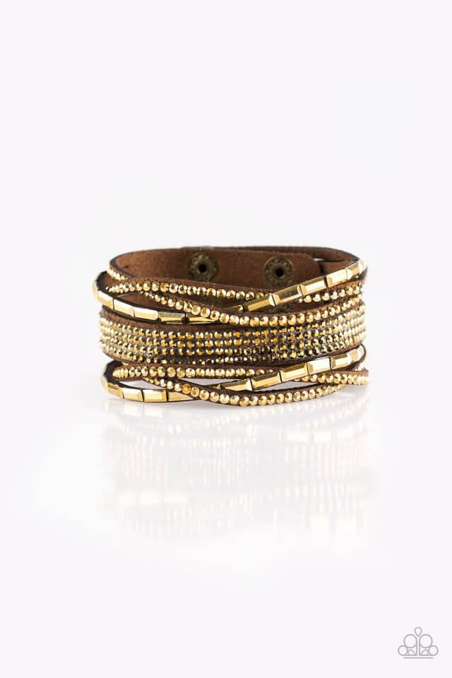 Paparazzi “Tough Girl Glamour” Brass Single Leather Wrap Bracelet