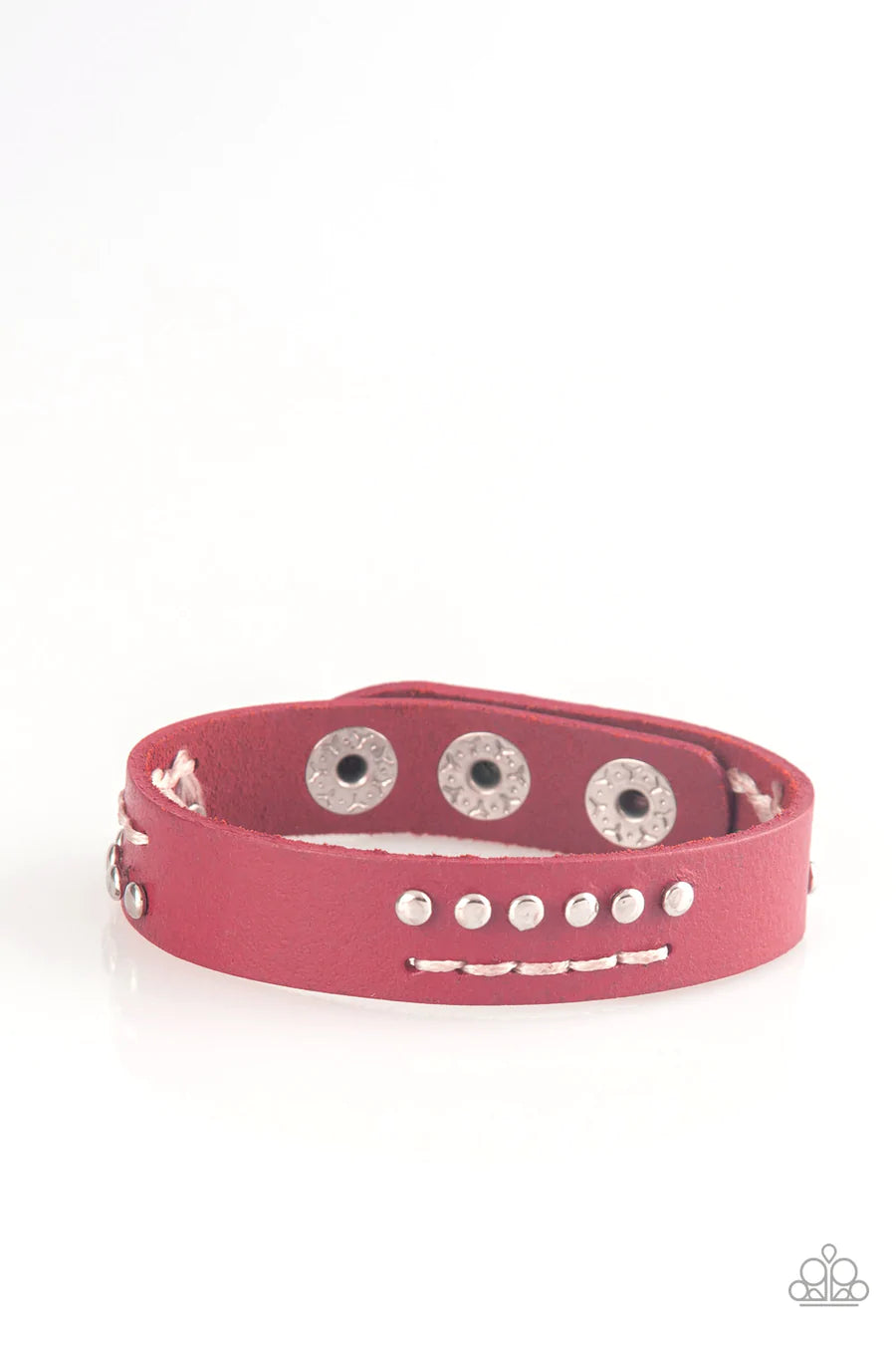 Vintage Paparazzi “That’s More Hike It” Red Leather Unisex Snap Bracelet