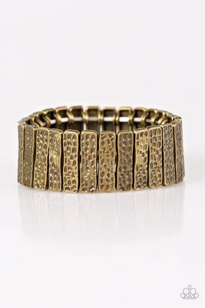 Paparazzi Bracelet “Cave Wear’ Brass Stretch Bracelet - Brighten Up and Bling It