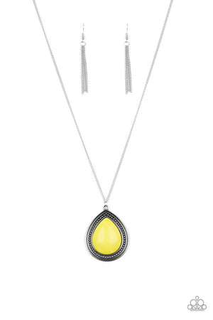 Paparazzi “Chroma Courageous” Yellow Teardrop Necklace