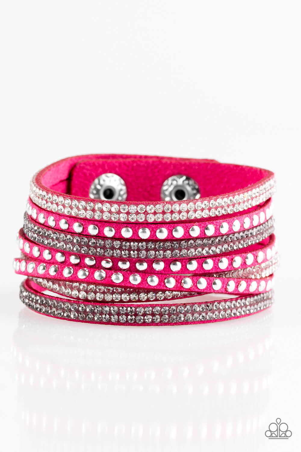 Vintage Paparazzi “Victory Shine” Pink Urban Leather Bracelet