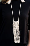 Paparazzi “Macrame Mantra” White Macrame Corded Necklace