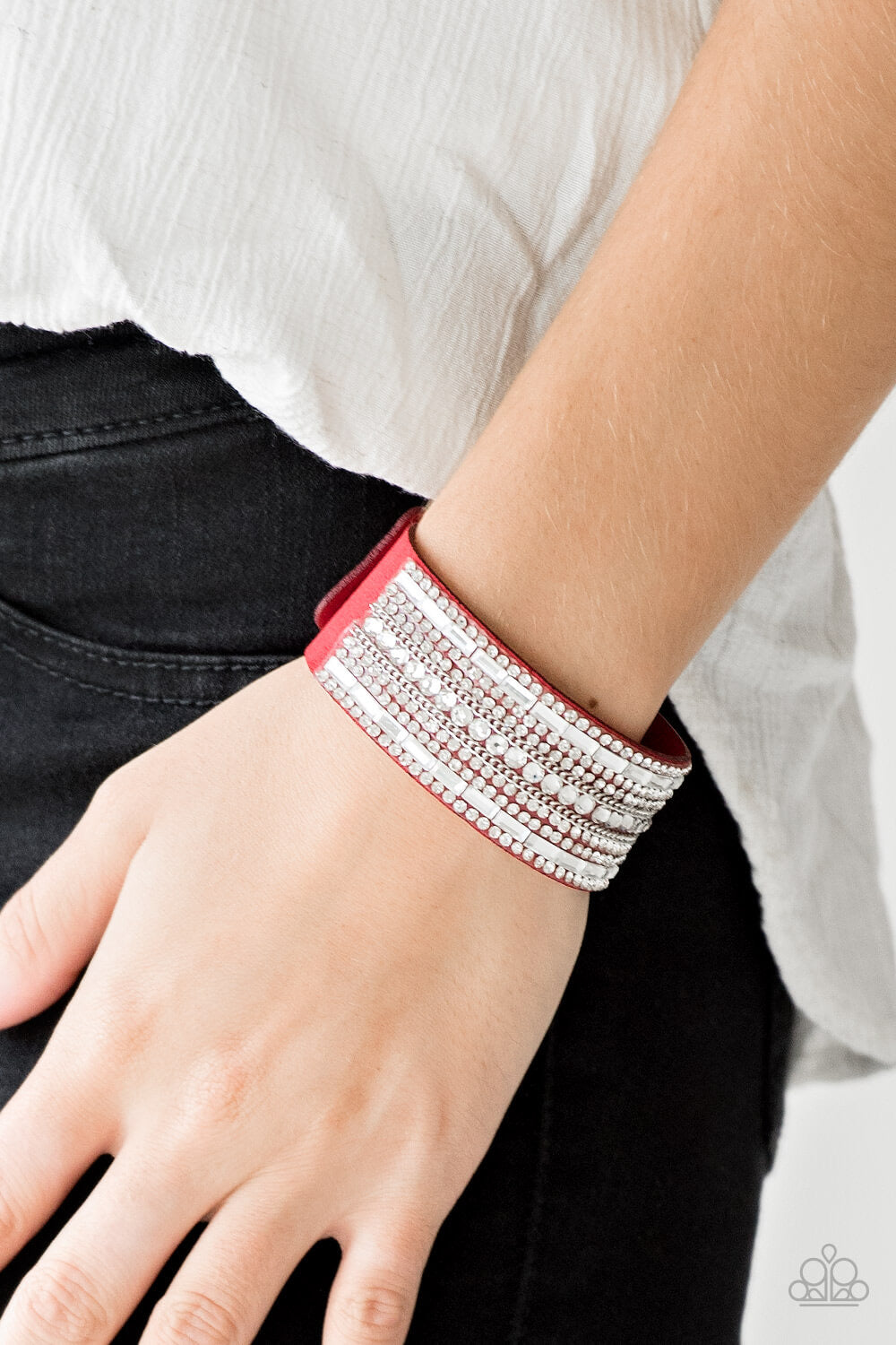 Paparazzi “Rebel Radiance” Red Single Leather Wrap Bracelet