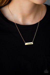 Paparazzi “Best Grandma Ever” Gold Grandma Bar Necklace