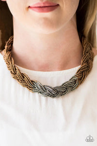 Paparazzi “Brazilian Brilliance” Multi Brass Seed Bead Necklace