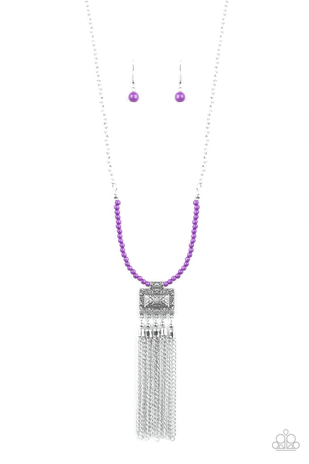 Paparazzi “Mayan Masquerade” Purple Beaded Tassel Necklace