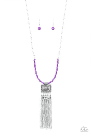 Paparazzi “Mayan Masquerade” Purple Beaded Tassel Necklace