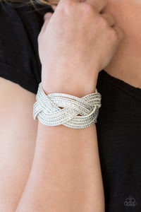 Paparazzi “Big City Shimmer” White Urban Leather Bracelet