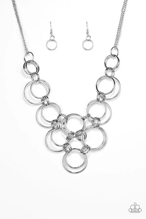 Paparazzi “Ringing Off The Hook” Silver Necklace
